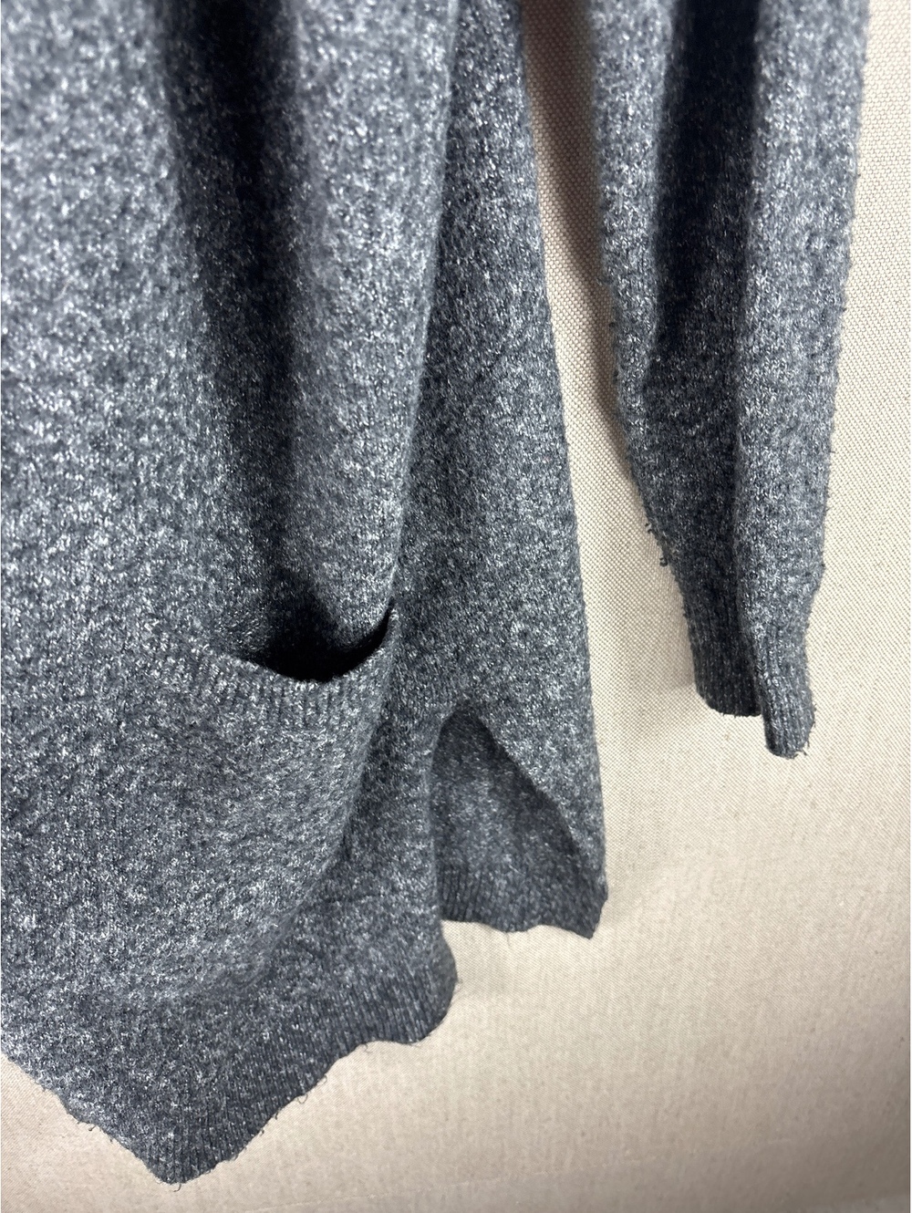 Halogen > Gray Chunky Knit Cardigan Large - Picture 6 of 7